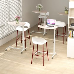 Liikuteltava seisomapöytä pneumaattisella nostolla - vaaleanpunainen