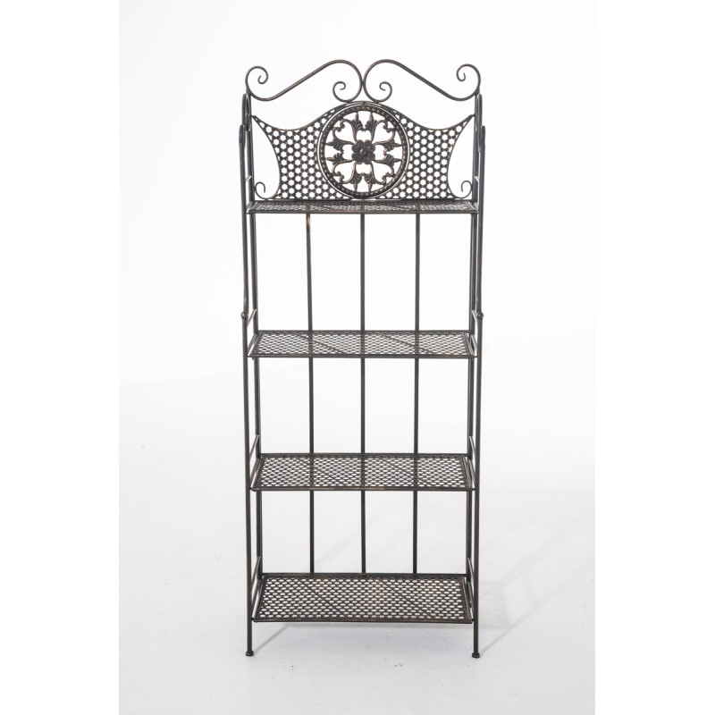 Taitettava maalaistyylinen rautahylly neljällä tasolla, 153 cm korkea Taitettava maalaistyylinen rautahylly neljällä tasolla, 153 cm korkea