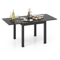 Laajennettava harmaa alumiininen ruokapöytä 4-6 hengelle