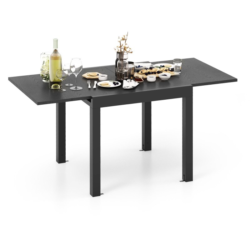 Laajennettava harmaa alumiininen ruokapöytä 4-6 hengelle