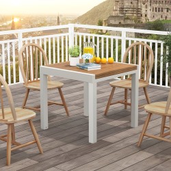 Laajennettava alumiininen ruokapöytä 4-6 hengelle, luonnollinen