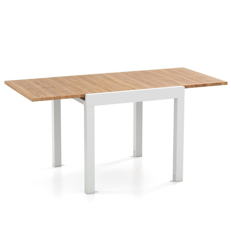 Laajennettava alumiininen ruokapöytä 4-6 hengelle, luonnollinen