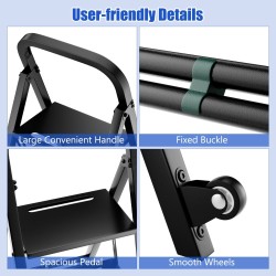 Kokoontaitettava 2-in-1 käsikärry ja tikkaat, musta