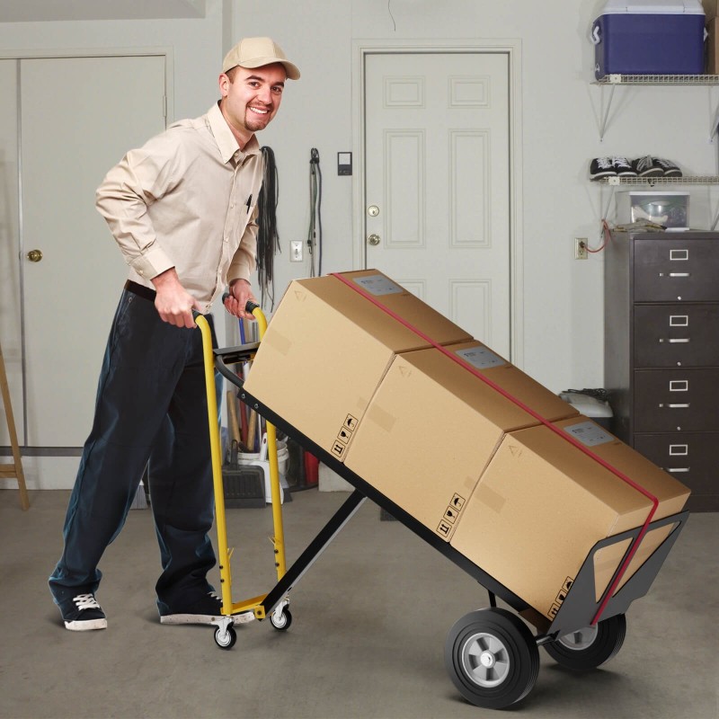 Monikäyttöinen 3-in-1 käsikärry, 450kg kantavuus, musta