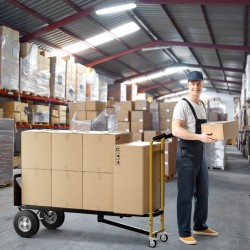 Monikäyttöinen 3-in-1 käsikärry, 450kg kantavuus, musta