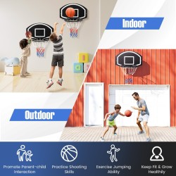 Seinään kiinnitettävä musta mini koripallokori sisä- ja ulkokäyttöön