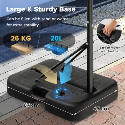 Säädettävä lasten koripalloteline musta ulko- ja sisäkäyttöön