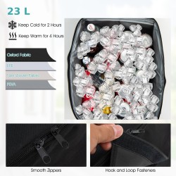 Kahden hengen ruskea ulkokeinu säädettävällä katoksella ja kylmälaukulla