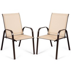 Kahden ulkotuolin setti hengittävällä kankaalla  beige