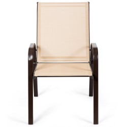 Kahden ulkotuolin setti hengittävällä kankaalla - beige