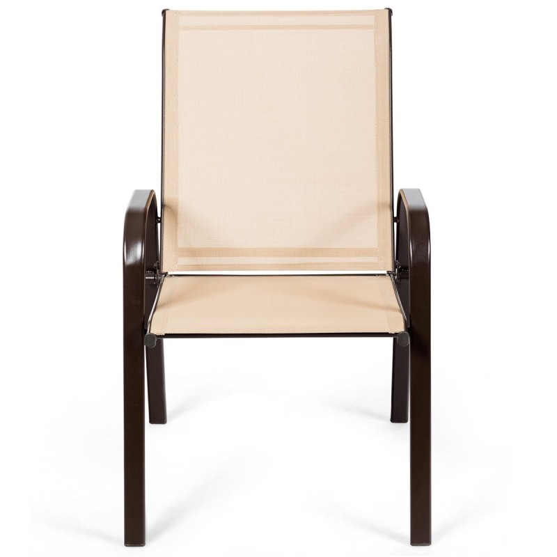 Kahden ulkotuolin setti hengittävällä kankaalla - beige