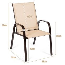 Kahden ulkotuolin setti hengittävällä kankaalla - beige