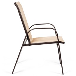 Kahden ulkotuolin setti hengittävällä kankaalla - beige