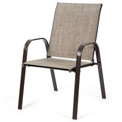 Kahden harmaan ulkotuolin setti hengittävällä kankaalla