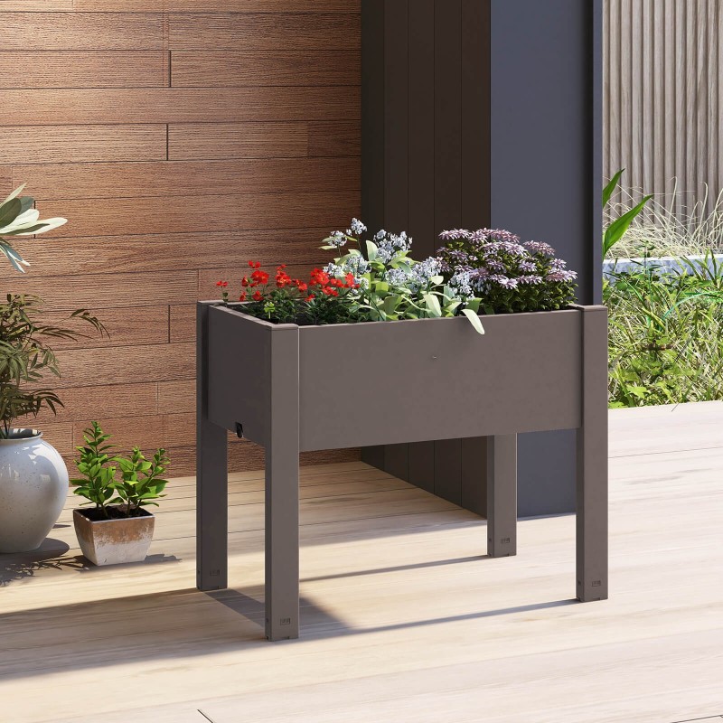 Korotettu kasvatuslaatikko 53L itsekastelulla ja vedenkorkeusmittarilla