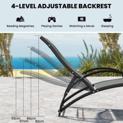 2-in-1 ulkolepotuoli keinutoiminnolla, harmaa