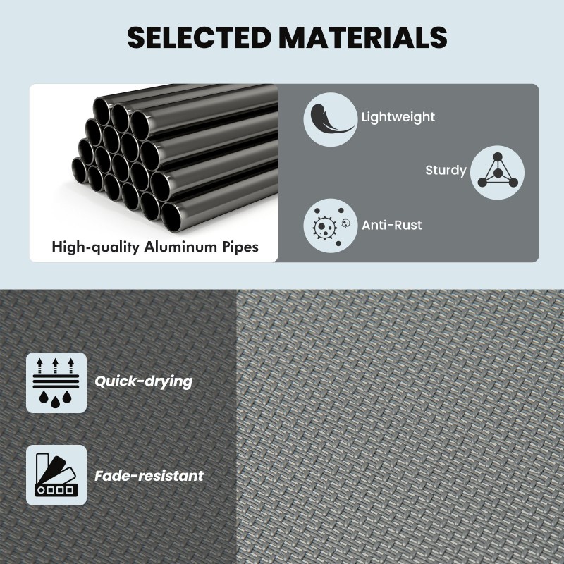 2-in-1 ulkolepotuoli keinutoiminnolla, harmaa