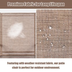 Kahden puutarhatuolin setti kaarevilla käsinojilla ruskea