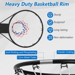 Vankka musta koripallokori 45/38 cm säänkestävällä verkolla