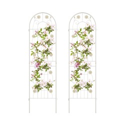 Valkoinen metallinen puutarharistikko 180x50 cm 2 kpl pakkaus