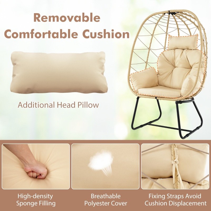 Mukava munatuoli ulko- ja sisäkäyttöön, beige