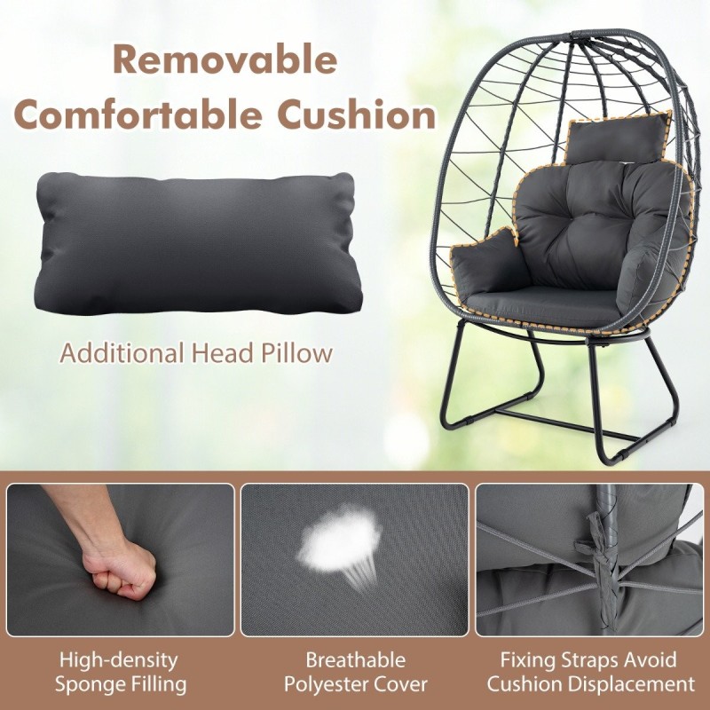 Harmaa sisä- ja ulkokäyttöön sopiva mukava munatuoli