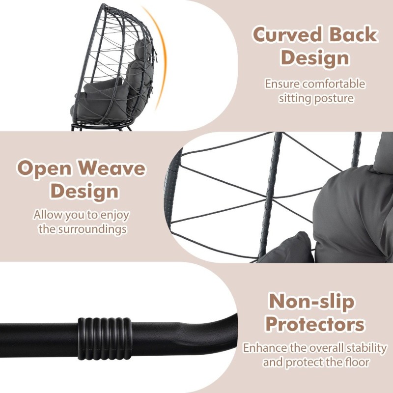 Harmaa sisä- ja ulkokäyttöön sopiva mukava munatuoli