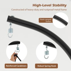 Harmaa sisä- ja ulkokäyttöön riippukeinutuoli jalustalla