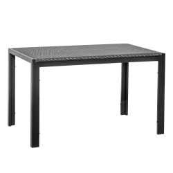 48 tuuman ruskea rottinkinen ruokapöytä metallirungolla