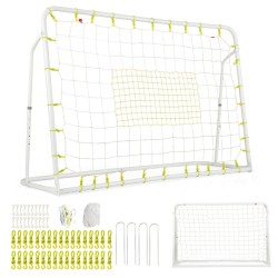 2-in-1 jalkapallomaali ja paluuseinä lapsille, valkoinen