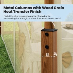 Beige ulkopaviljonki metallirungolla ja hyttysverkolla 360x300cm