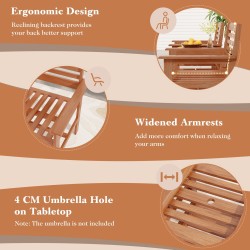 Ulkokalustesetti kahvipöydällä ja sateenvarjoreiällä, luonnonväri