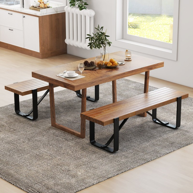 Pitkä käytäväpenkki metallirungolla 300kg kantavuus luonnollinen