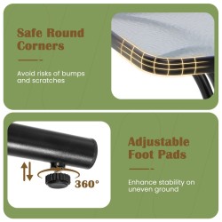 Karkaistu lasipöytä ulkokäyttöön mustalla metallirungolla