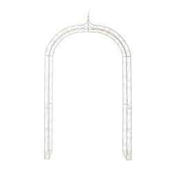 Tukeva ruusukaari puutarhaan - koristeellinen köynnöstuki rautaputkesta