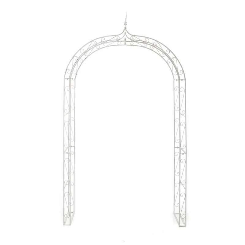 Tukeva ruusukaari puutarhaan - koristeellinen köynnöstuki rautaputkesta