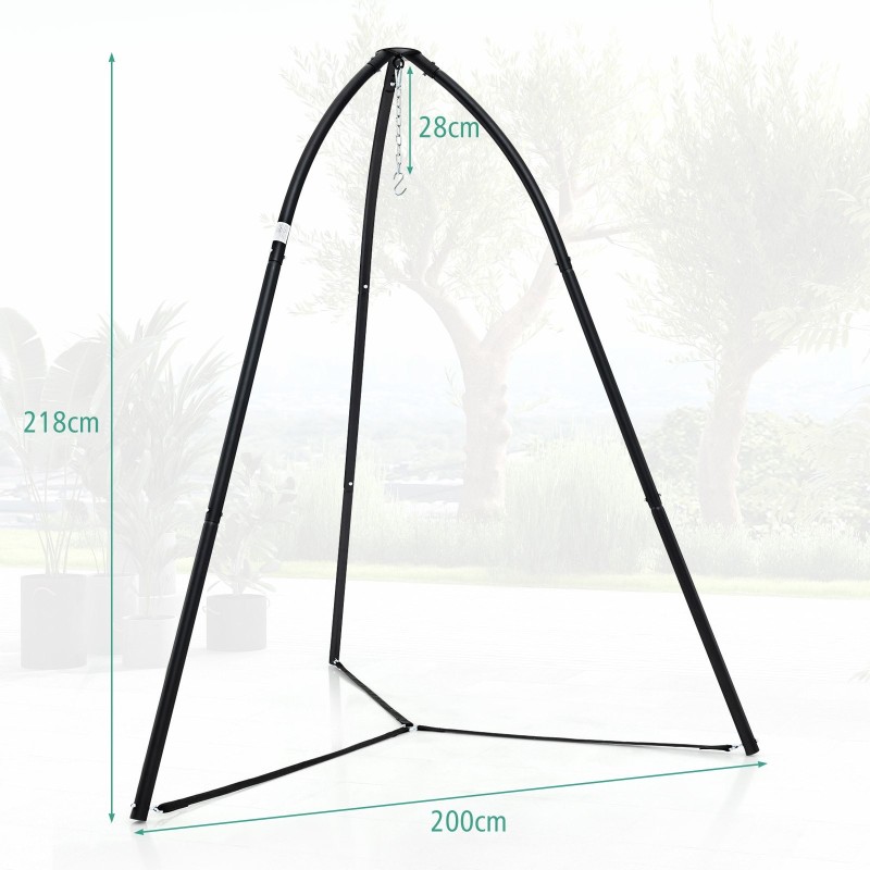 Vahva musta kolmijalkainen riippukeinuteline 200 kg kantavuus