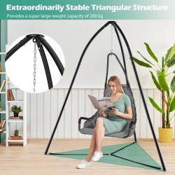 Vahva musta kolmijalkainen riippukeinuteline 200 kg kantavuus