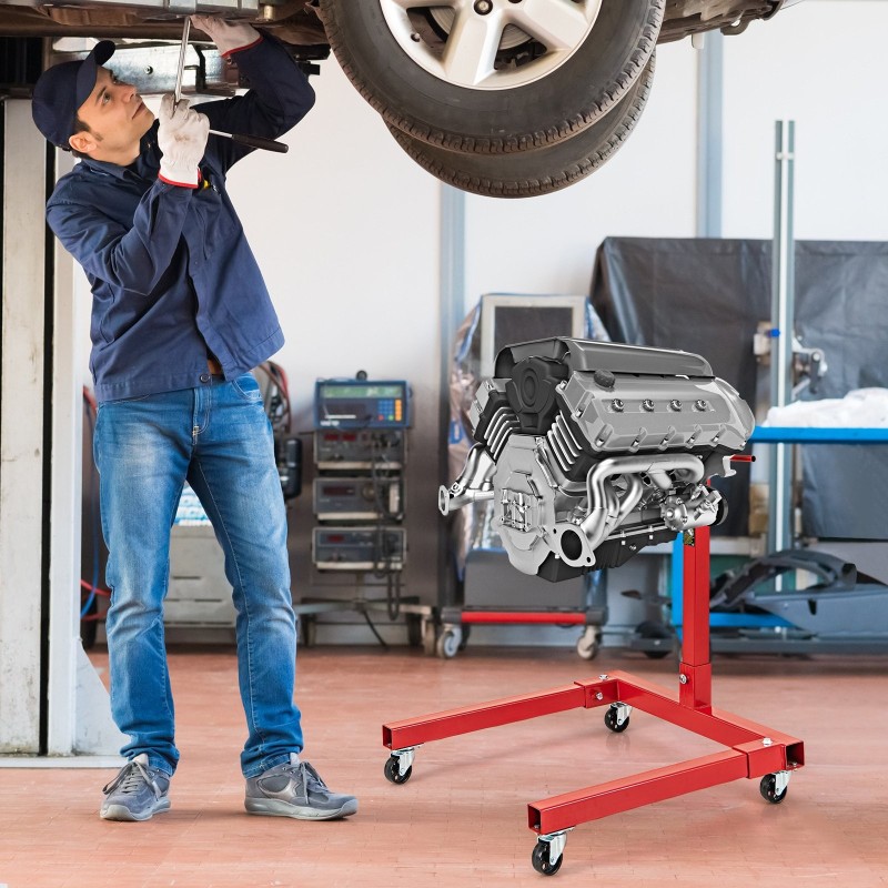 Moottoriteline 680 kg punainen 360° kääntyvä säädettävillä käsivarsilla