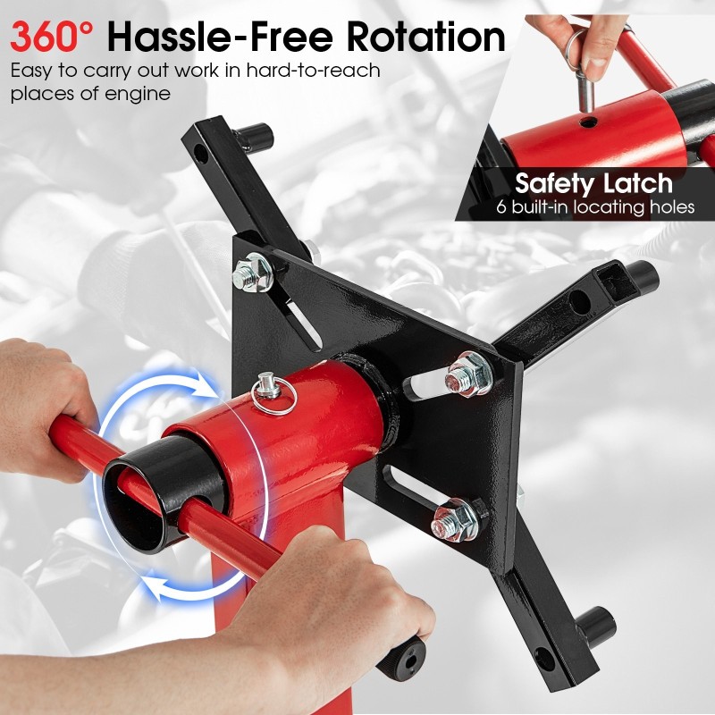 Moottoriteline 340 kg, 360° kääntyvä, säädettävät käsivarret, punainen