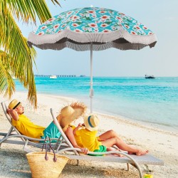 Värikäs ulkoilma hapsu aurinkovarjo kantolaukulla 180 cm