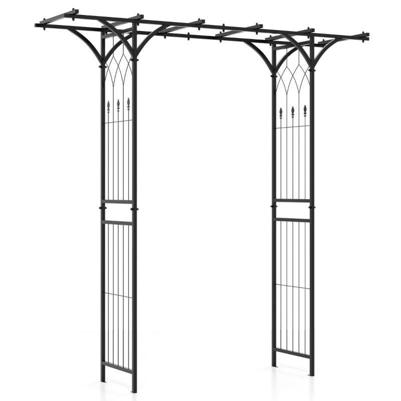 Metallinen puutarhakaari kiipeilykasveille musta 200x52x206 cm