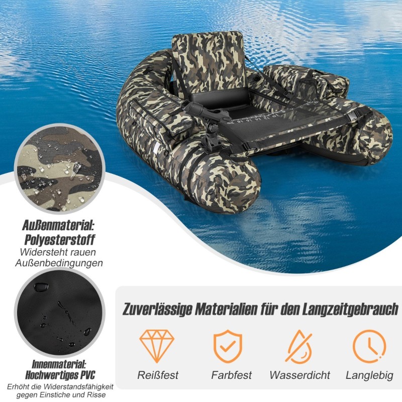 V-muotoinen kalastusvene camouflage vavanpidikkeellä ja kalamitalla V-muotoinen kalastusvene camouflage vavanpidikkeellä ja kalamitalla