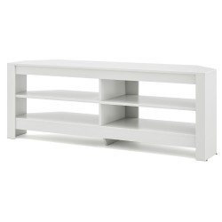 Valkoinen kulmatvtaso latausasemalla ja 4 hyllyllä