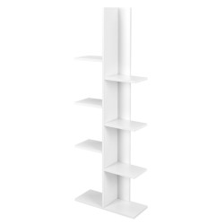 Valkoinen puinen kirjahylly 8 tasoa moderni design