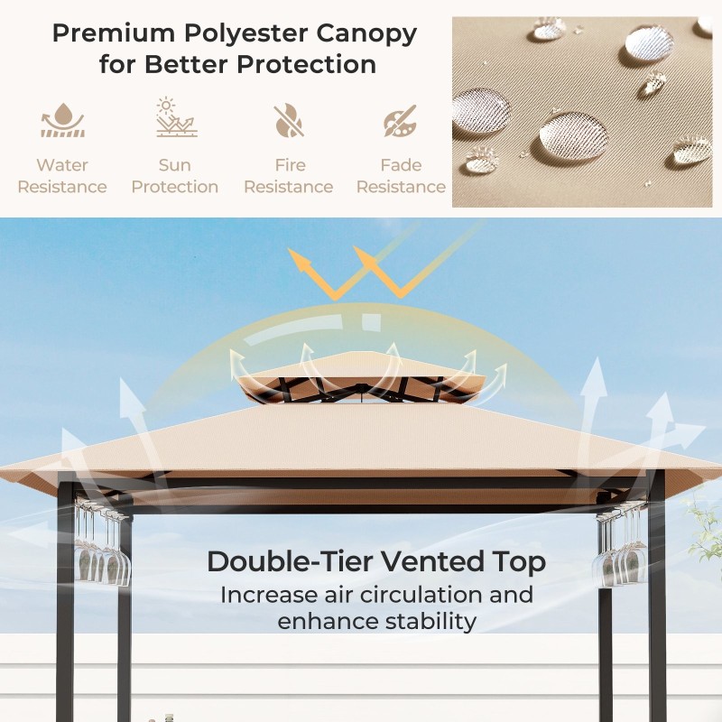 Grillikatos ja baarijakkarat lasipöydällä ulkotiloihin ruskea