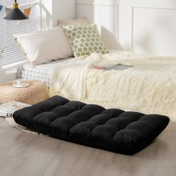 Säädettävä musta lattiatuoli selkänojalla ja pehmusteella Säädettävä musta lattiatuoli selkänojalla ja pehmusteella