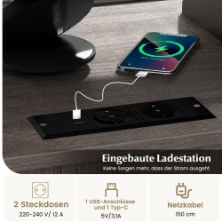 Harmaa monikäyttöinen aktiokaappi pyörillä ja latausasemalla