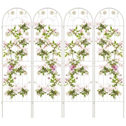 Valkoinen metallinen puutarharistikko 180x50 cm