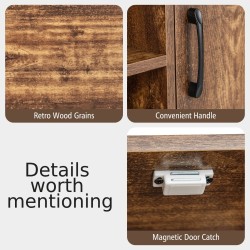 Rustiikkinen sivupöytä viinitelineillä ja säilytyshyllyillä